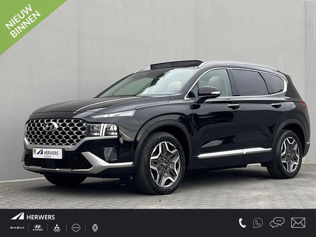 Hyundai SANTA FE 1.6 T-GDI PHEV Premium Sky 7P / Dealer onderhouden / 7 persoons / Accu SoH 100 % / 1.350 kg trekgewicht / Leder / Stoelventilatie / Stuur-, stoel- en achterbankverwarming / Camera 360° / Apple Carplay Android / 19" LM wielen /