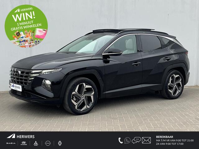 Hyundai TUCSON 1.6 T-GDI PHEV Premium Sky 4WD Automaat / Trekgewicht 1.350 kg / Elektrisch Glazen schuif- en kanteldak / Elektrische achterklep / Camera 360° / Apple Carplay & Android Auto / Stuur- en stoelverwarming voor en achter / Stoelverkoeling / Krell Soundsystem 