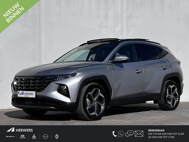 Hyundai TUCSON 1.6 T-GDI HEV Premium Sky automaat / Weinig km / Dealer onderhouden / Trekgewicht 1.650 kg / Pano schuifdak / Elektr. stoelen en klep / Stuur-, stoel- en achterbankverwarming / Stoelventilatie /
