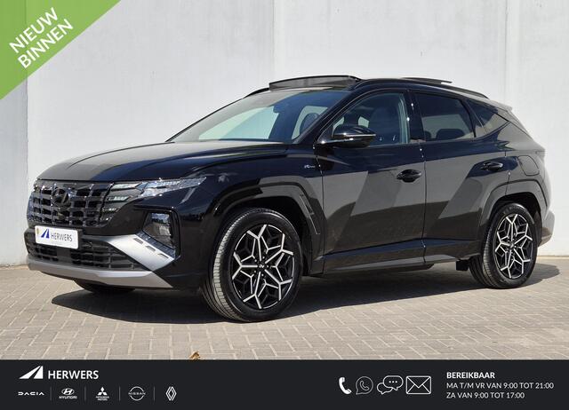 Hyundai TUCSON 1.6 T-GDI PHEV Plug-in N Line Sky 4WD Automaat / Accu SoH 100% / Rondomzicht camera / Apple Carplay Android Auto / Elektrische bedienbare achterklep / Trekgewicht 1350 Kg / Stuur- en Stoelverwarming / Elektrisch bedienbare stoelen - achterklep /