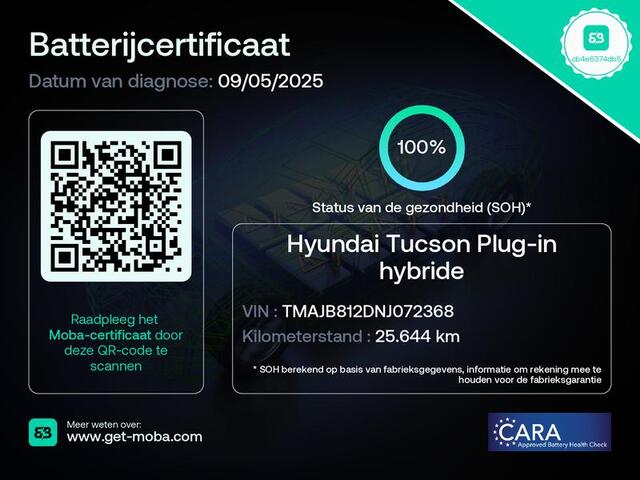 Hyundai TUCSON 1.6 T-GDI PHEV Plug-in N Line Sky 4WD Automaat / Accu SoH 100% / Rondomzicht camera / Apple Carplay Android Auto / Elektrische bedienbare achterklep / Trekgewicht 1350 Kg / Stuur- en Stoelverwarming / Elektrisch bedienbare stoelen - achterklep /