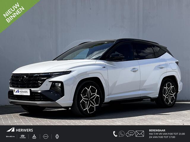 Hyundai TUCSON 1.6 T-GDI PHEV N Line Edition 265PK 4WD Automaat / Dealer onderhouden / SoH 100 % / Trekgewicht 1.350 kg/ 360° Camera / Apple Carplay Android Auto / Adaptief CC / Stuur- en Stoelverwarming / Elektrische klep /