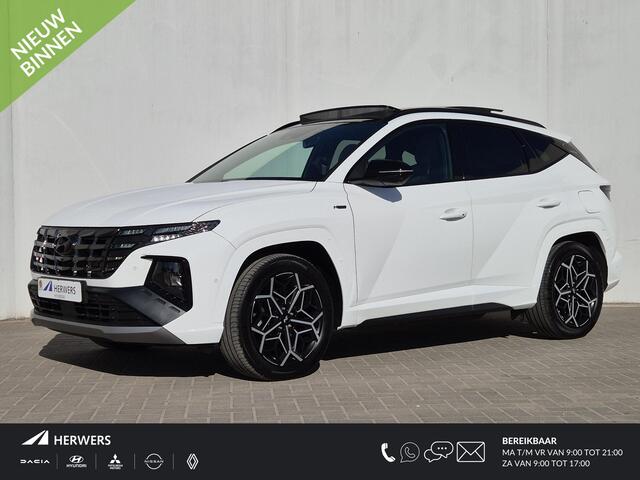 Hyundai TUCSON 1.6 T-GDI PHEV Plug-in N Line Sky 4WD Automaat / Rondomzicht camera / Apple Carplay Android Auto / Trekhaak Afneembaar / Trekgewicht 1350 Kg / Stoelventilatie / Stuur- en Stoelverwarming / Elektrisch bedienbare stoelen - achterklep /