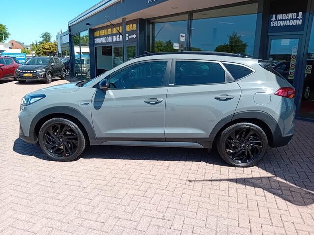 Hyundai TUCSON 1.6 T-GDI 4WD N-Line Automaat, Airco(automatisch) Carplay, Pano schuif kantel dak, Elektronische achterklep, Verwarmd stuurwiel, Navigatie, Parkeersensoren, Camera, Rijbaan detector, Dode hoekdetector, Krell audio systeem, Keyless, en nog veel veel meer Z