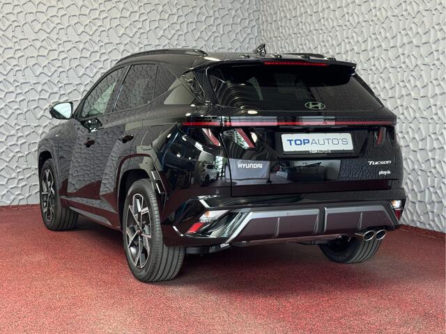 Hyundai TUCSON NIEUWE AUTO 1.6 T-GDI PHEV 252PK 4WD N-LINE SKY PANO. 360.CAMERA ELEK.KLEP ELEK.STOEL/GEHEUG.VERWARMD SUBWFR 19''LMV ZWARTE HEMEL HEADUP STOELKOELING STUURVERW. PLUG IN HYBRIDE - 5 JAAR GARANTIE