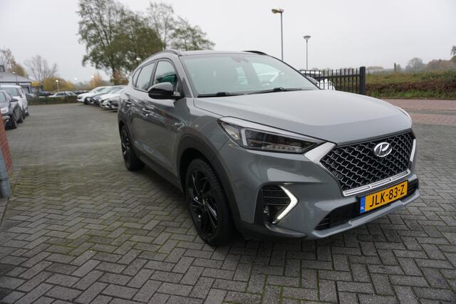 Hyundai TUCSON 1.6 T-GDI 177PK AUTOMAAT N-LINE DEALER ONDERHOUDEN PANORAMADAK FULL LED 360CAMERA LEDER/ALCANTARA STOEL+STUURVERWARMING ADAPTIEVE CRUISE ANDROID/APPLECARPLAY NAVI KEYLESS ENZ...