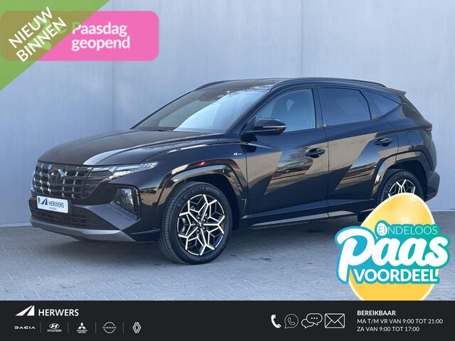Hyundai TUCSON 1.6 T-GDI HEV 230pk N Line Edition Automaat / Fabrieksgarantie tot 03-2029 / Dealer onderhouden / Trekgewicht 1650 kg / Stoelverwarming / Achteruitrijcamera / cruise control adaptief / Climate control/ Keyless Entry/Start /