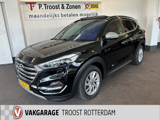 Hyundai TUCSON 1.6 T-GDi Premium 4WD Automaat | Panoramadak | Inklapbare trekhaak | Lederen bekleding | Cruise control | Stoelverwarming+verkoeling | Achteruitrijcamera | Lane assist | Dodehoeksdetectie | Stuurverwarming