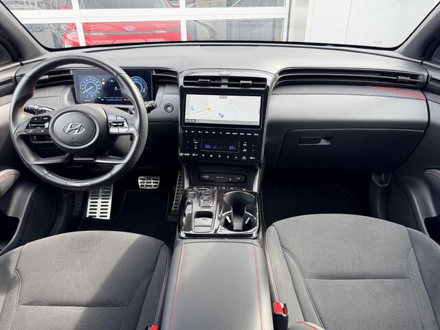 Hyundai TUCSON 1.6 T-GDI HEV 230pk N Line Edition Automaat / Fabrieksgarantie tot 03-2029 / Dealer onderhouden / Trekgewicht 1650 kg / Stoelverwarming / Achteruitrijcamera / cruise control / Climate control/ Keyless Entry/Start /