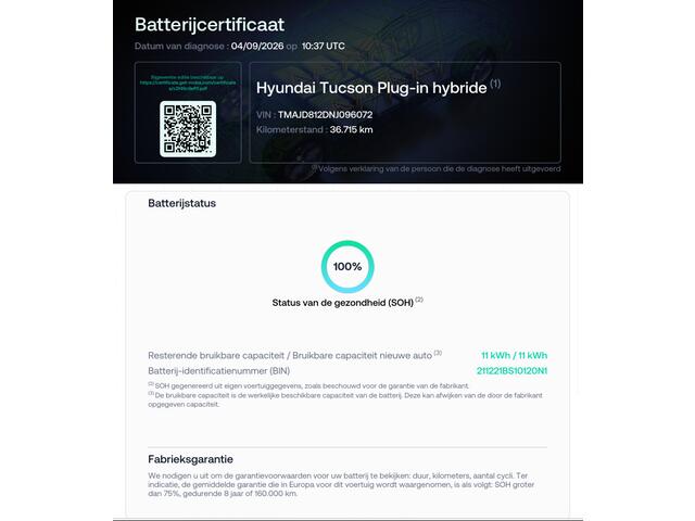 Hyundai TUCSON 1.6 T-GDI PHEV Comfort Smart Sky 4WD / Dealer Onderhouden / SOH 100% / Panoramadak / Adaptief Cruise Control / Navigatie / Achteruitrijcamera / Apple Carplay & Android Auto / Stoel & Stuurverwarming / 19" LM Velgen / Elektrische Achterklep /