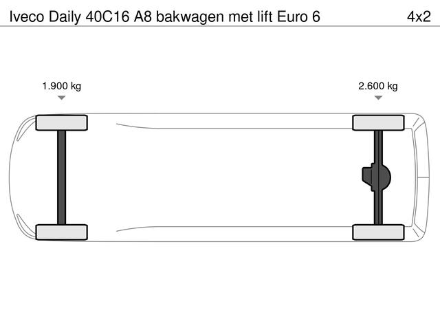 Iveco DAILY 40C16 A8 bakwagen met lift Euro 6