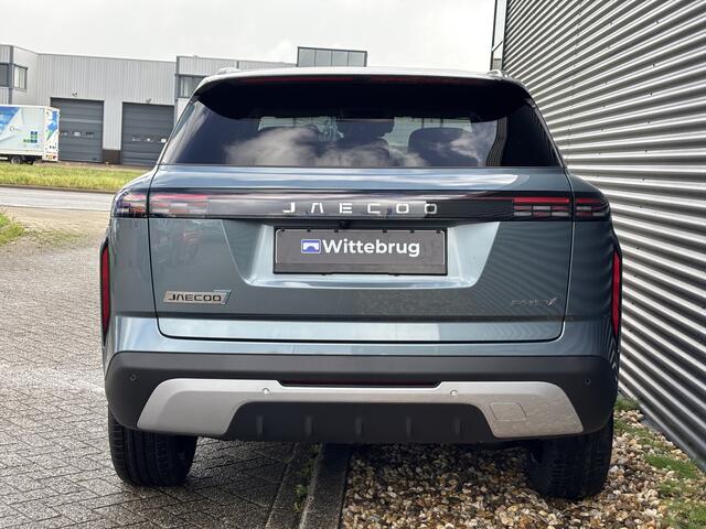 Jaecoo 7 SHS 1.5 PHEV Exclusive met 1500 KG trekgewicht, 1200 KM RANGE Navigatie, Elektrische achterklep, Luxe lederen bekleding en 7 jaar garantie Nu met 4000 euro Inruil/WK-voordeel