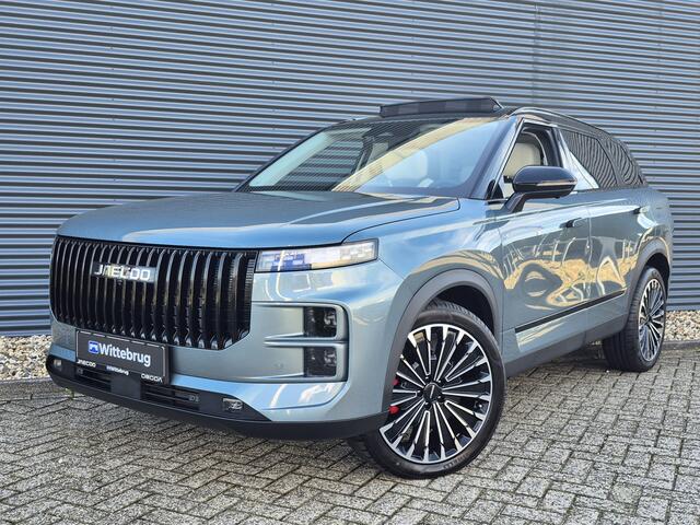 Jaecoo 7 1.5 GDI SHS-P Exclusive met 1500 KG trekgewicht, 1200 KM RANGE Black Pack Wrap, 20 Inch Lichtmetalen velgen en Ivoor Lederen bekleding Direct leverbaar!