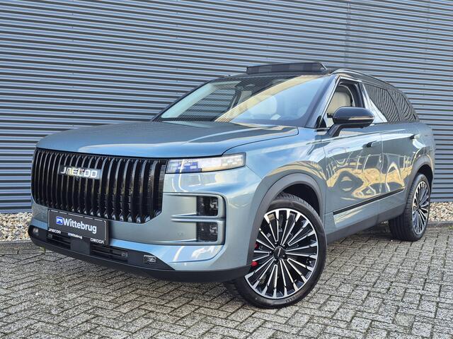 Jaecoo 7 1.5 GDI SHS-P Exclusive met 1500 KG trekgewicht, 1200 KM RANGE Black Pack Wrap, 20 Inch Lichtmetalen velgen en Ivoor Lederen bekleding Direct leverbaar!