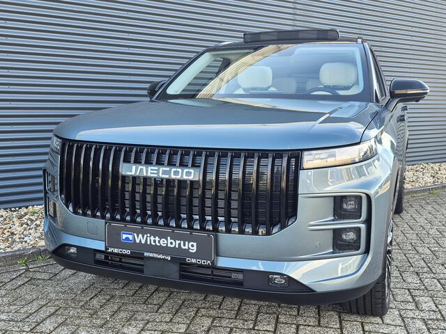 Jaecoo 7 1.5 GDI SHS-P Exclusive met 1500 KG trekgewicht, 1200 KM RANGE Black Pack Wrap, 20 Inch Lichtmetalen velgen en Ivoor Lederen bekleding Direct leverbaar!