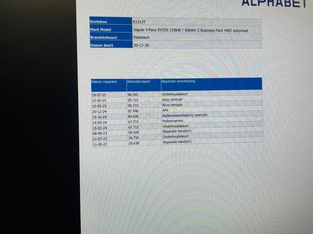 Jaguar i-Pace EV320 S Business Pack 90 kWh - panorama, Carplay, Navi, Leer, Camrera, Stoelverw.