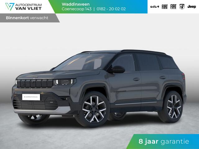 Jeep COMPASS First Edition 74 kWh | Adapt. Cruise | Camera | Carplay | 20" | Elektr. A-Klep | Navi | Winter Pack | Schuif/Kanteldak | Premium Pack | Conv. Pack | Warmtepomp