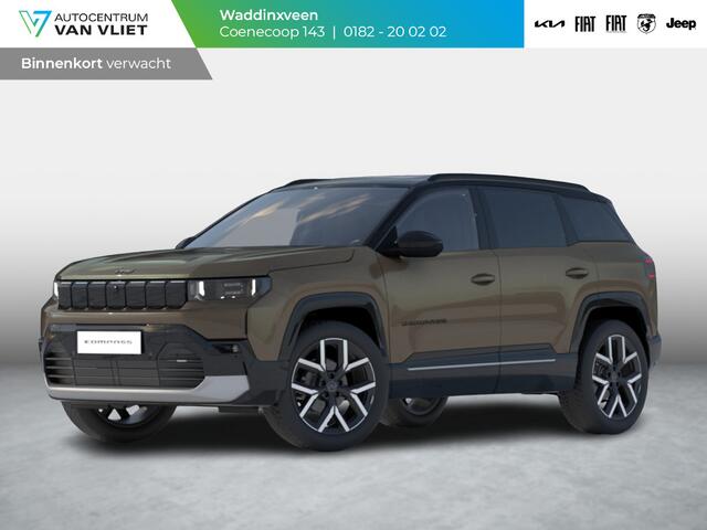Jeep COMPASS First Edition 74 kWh | Adapt. Cruise | Camera | Carplay | 20" | Elektr. A-Klep | Navi | Winter Pack | Schuif/Kanteldak | Premium Pack | Conv. Pack | Warmtepomp