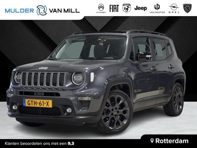 Jeep RENEGADE SUV 1.5T e-Hybrid S 130pk AUTOMAAT | SCHUIF/KANTELDAK | LEDER | NAVI | CAMERA | STOEL+STUURVERW. | KEYLESS ENTRY | ADAPTIVE CRUISE | FULL-LED KOPLAMPEN |