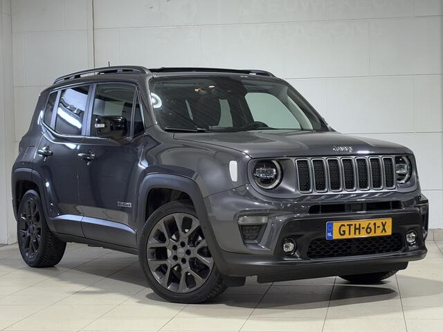 Jeep RENEGADE SUV 1.5T e-Hybrid S 130pk AUTOMAAT | SCHUIF/KANTELDAK | LEDER | NAVI | CAMERA | STOEL+STUURVERW. | KEYLESS ENTRY | ADAPTIVE CRUISE | FULL-LED KOPLAMPEN |
