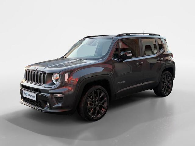 Jeep RENEGADE 1.5T e-Hybrid S 190PK AUTOMAAT | Black line| Lichtmetalen velgen| Parkeer sensoren V\A| Navigatie| Camera| Climate Control| 4WD drive| Leer| elec. stoel| Reservewiel|