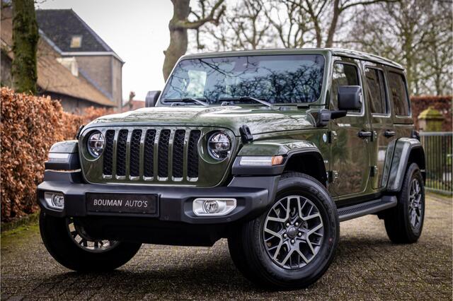 Jeep WRANGLER Unlimited 4xe 380 Sahara Cognac Leder | Sky One Softtop | Sarge Green | Adaptive Cruise | Trekhaak