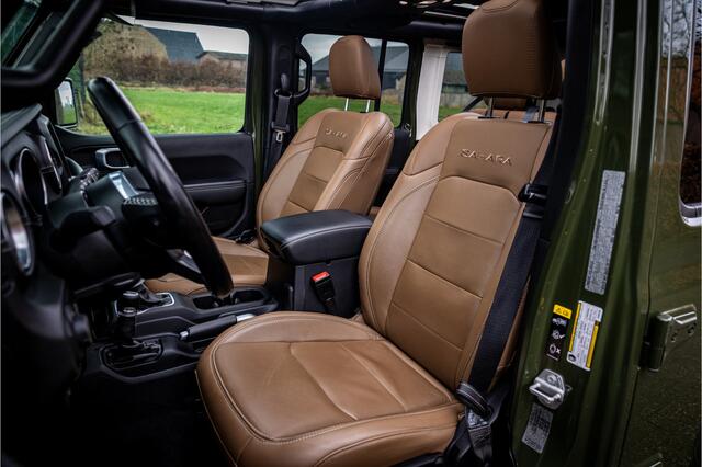 Jeep WRANGLER Unlimited 4xe 380 Sahara Cognac Leder | Sky One Softtop | Sarge Green | Adaptive Cruise | Trekhaak