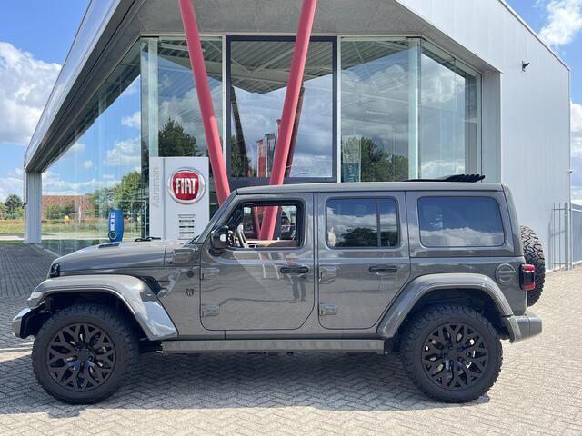 Jeep WRANGLER Unlimited 4xe 380 Sahara Brute Richmond Custom | BTW | Vouwdak | Bruin leder | Camera's | Sarge Green
