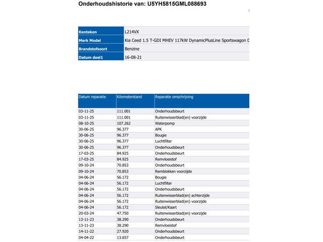 KIA CEE D Ceed Sportswagon 1.5 T-GDi 160PK Automaat DynamicPlusLine / Airco-ecc./ Pdc+Camera / Stoel-Stuurverwarming / 1/2Leder /