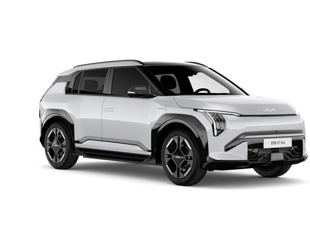 KIA EV3 GT-Line 81.4 kWh | Levering Juni | 600km Rijbereik | Navi | 19" | Adapt. Cruise | Clima | Schuif/Kanteldak | Stoel&Stuurverw. | Priv Glass | BSM | Harman Kardon | LED | Private Lease ¤ 614,- Actie !