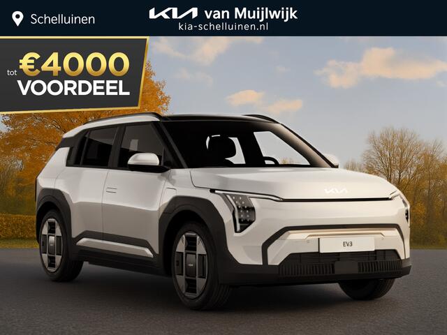 KIA EV3 Air 58.3 kWh €32.995,- RIJKLAAR! Nu €4.000,- voordeel! Diverse kleuren ! Nu extra scherp geprijsd! Informeer naar de actievoorwaarden !