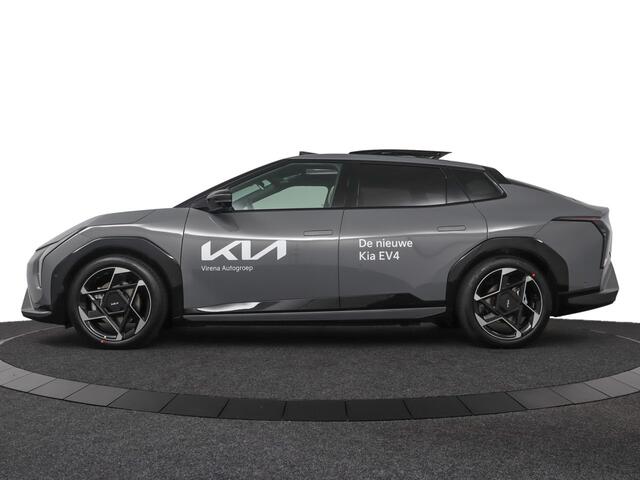 KIA EV4 Fastback GT-PlusLine 81.4 kWh - *DEMO* - Head-up Display - 360 Camera - Stoelverwarming/ventilatie - Glazen Schuif-/kanteldak - Elektrisch verstelbare voorstoelen - Dodehoekcamera - Fabrieksgarantie tot 2032 Direct leverbaar!