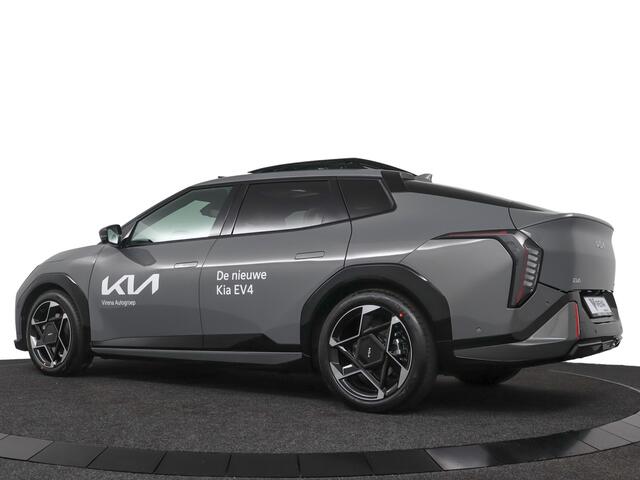 KIA EV4 Fastback GT-PlusLine 81.4 kWh - *DEMO* - Head-up Display - 360 Camera - Stoelverwarming/ventilatie - Glazen Schuif-/kanteldak - Elektrisch verstelbare voorstoelen - Dodehoekcamera - Fabrieksgarantie tot 2032 Direct leverbaar!