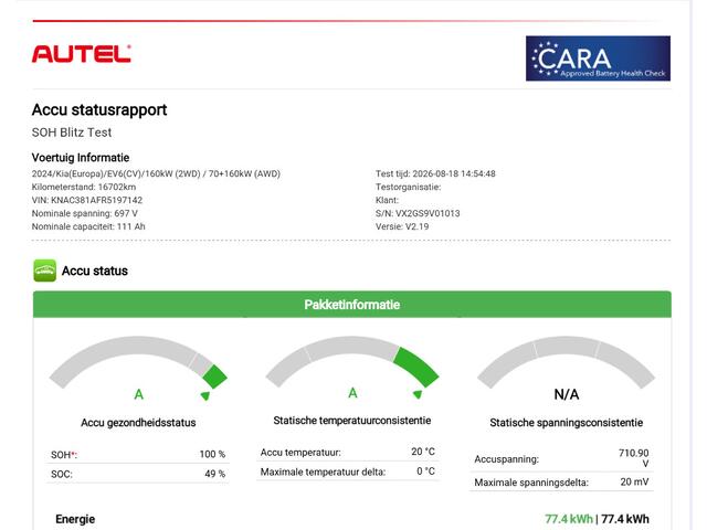 KIA EV6 Edition 77.4 kWh / Fabrieksgarantie tot 16-04-2032 / Android Auto & Apple Carplay / Navigatie / Cruise Control Adaptief / Climate Control / DAB / Draadloze Telefoonlader / Camera / Parkeerassistent / 19" Lichtmetalen Wielen / Keyless entry & start /
