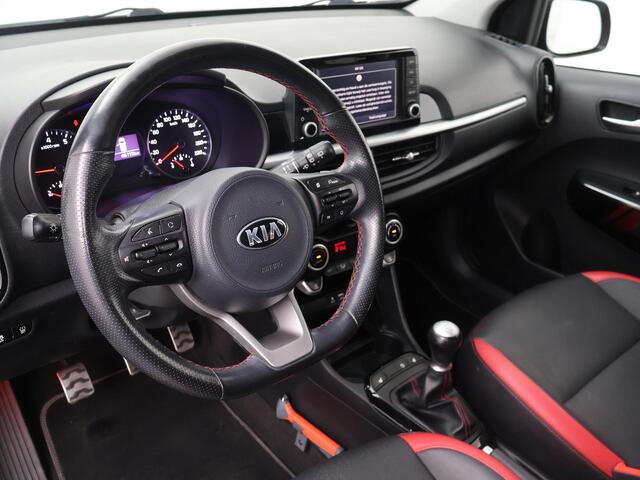 KIA PICANTO 1.2 CVVT GT-Line | 84 PK | Achteruitrijcamera | Cruise Control | Voorstoelen verwarmd | Navigatiesysteem | Volleder | Multifunctioneel stuurwiel | Automatische verlichting | DAB | Bluetooth | Automatische airco | Elektr. bedienbare & inklapbare spiegels |