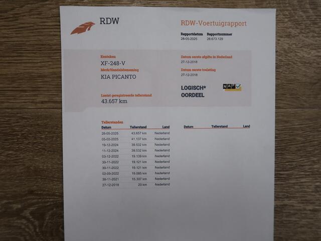 KIA PICANTO 1.0 CVVT Dynamic PlusLine Airco-ecc Navigatie Sportvelgen App connect NL-auto NAP Camera Boekjes aanwezig Nieuwe voorbanden Nette auto