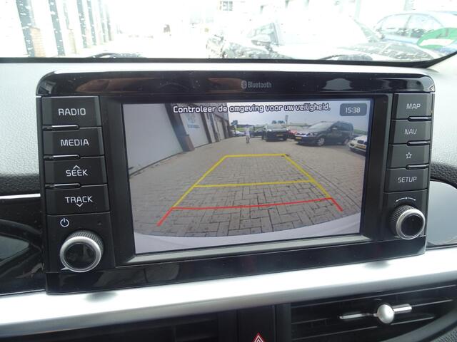 KIA PICANTO 1.0 CVVT ExecutiveLine 5drs, Navigatie, Multimedia, Camera, Airco, CruiseControl, Elec ramen, Bedienbaar stuur, Sport Interieur