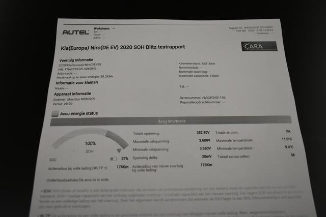 KIA e-Niro ExecutiveLine 64 kWh 100% SOH Cam Trekh Mem-Seats Vol Leder JBL Key-less Winterpack