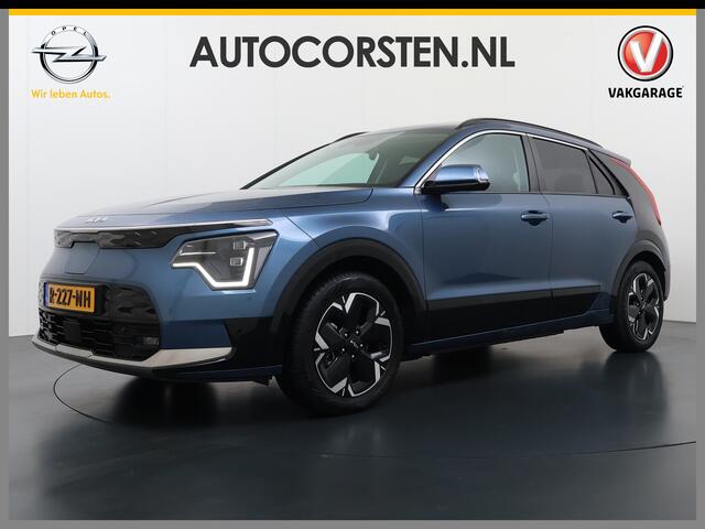 KIA e-Niro EV ExecutiveLine 64.8 kWh Trekhaak Leder SOH 98.5% Schuif-/kanteldak Adap.Cruise Camera Head-Up Display Apple Carplay Android Auto Navi Ecc Pdc Elek.Stoelen-Verwarmd/gekoeld+Memory Elek.Achterklep Stuurverwarming Lane Assist DAB 1e Eigenaar Origineel Nede