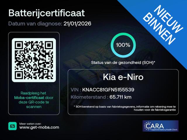 KIA e-Niro DynamicPlusLine 64 kWh |Schuifdak |100%SOH |Dealer onderhouden|
