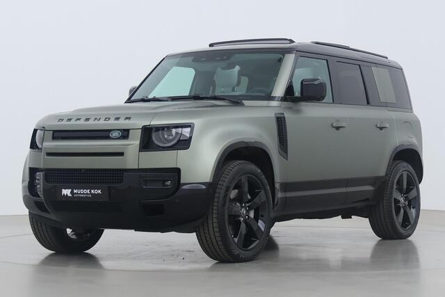 Land Rover DEFENDER P300e 110 X-Dynamic HSE | Pangea Green Satin | Black Pack | ACC | Panoramadak | Luchtvering | Stoel+Stuurverwarming | 360° Camera | Trekhaak