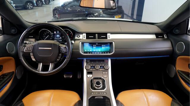 Land Rover RANGE ROVER EVOQUE Convertible 2.0 TD4 132kW/180pk Aut9 HSE Dynamic MERIDIAN AUDIO + LEER + EL.CABRIOKAP + BI-XENON KOPLAMPEN + NAVI KLEUR + SFEERVERLICHTING + PARKSENSOREN + 20" LM-VELGEN!!
