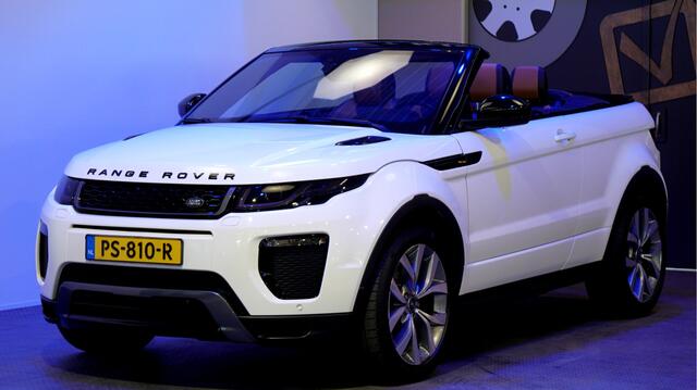 Land Rover RANGE ROVER EVOQUE Convertible 2.0 TD4 132kW/180pk Aut9 HSE Dynamic MERIDIAN AUDIO + LEER + EL.CABRIOKAP + BI-XENON KOPLAMPEN + NAVI KLEUR + SFEERVERLICHTING + PARKSENSOREN + 20" LM-VELGEN!!