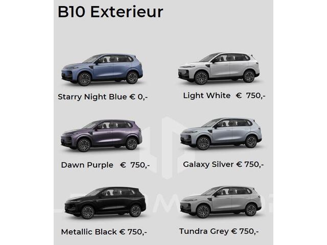 Leapmotor B10 Design Hybrid EV 18.8 kWh | Nu beschikbaar | Wltp 900km gecombineerd | Elektrisch 82km Wltp | Luxe uitvoering | Camera rondom | Stoel en stuurverwarming | Draadloze telefoonoplader | Keyless entry en start