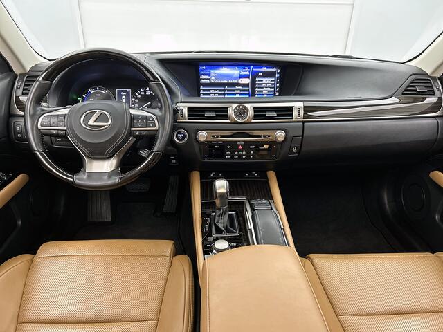 Lexus GS 300h President Line | Mark Levinson Premium | Schuif/Kanteldak | Memory Seats | Bruin Leder | Stuur+Stoelverwarming | Stoelventilatie | Head-Up Display | Blind Spot Monitor | Navigatie | Climate Control | Cruise