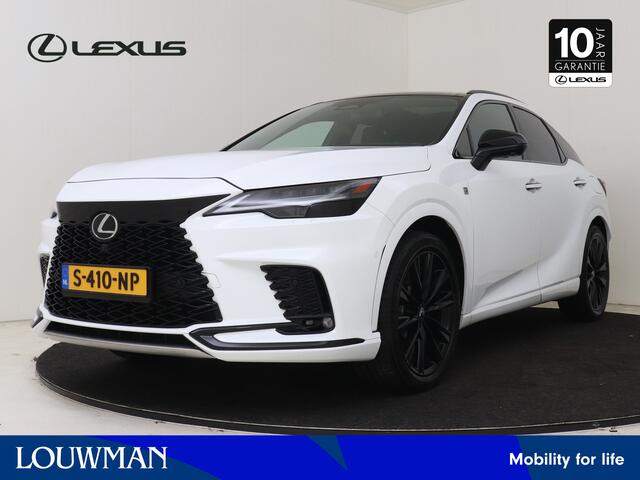 Lexus RX 500h F Sport Line | Dealer onderhouden | Mark Levinson | Panoramadak | Vierwielbesturing | 360 Camera | Lederen bekleding | Memory Seat | Stoel+stuurverwarming+achterbank | Stoelventilatie + achterbank |