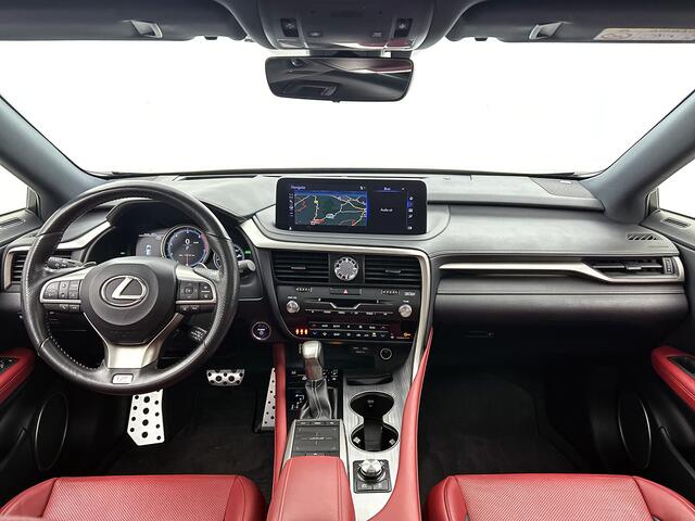 Lexus RX 450h 4WD F Sport Line | Mark Levinson | 360 Camera | Panorama Schuif/kantel dak | Rood Lederen bekleding | Memory Seat | Stoel+stuurverwarming |Stoelventilatie | Blind Spot Monitor | Head-Up Display | Elektrische