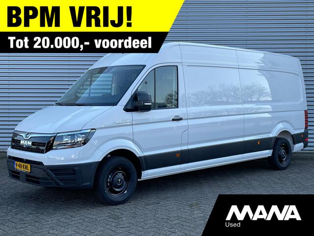MAN TGE 35 L4H3 3.180 177pk Automaat Camera Sensoren Cruise Camera CarPlay Versterkte-Stoelbekleding ErgoStoel Bijrijdersbank SideLights DIN 12V Laadruimteverlichting