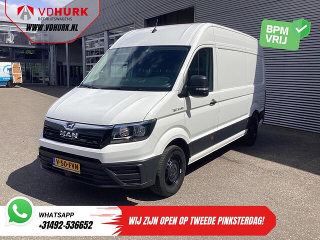 MAN TGE 35 2.0 140 pk Aut. L3H3 BPM VRIJ! Gev.Stoel/ Werklampen/ Carplay /Camera/ Cruise/ Trekhaak/ Opstap/ Aircp