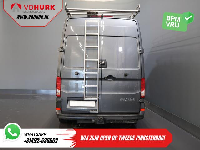MAN TGE 35 2.0 180 pk DSG Aut. L3H3 BPM VRIJ! Imperiaal+Ladder/ Carplay/ Gev.stoel/ Inrichting/ Camera/ PDC/ Cruise/ Trekhaak/ Airco